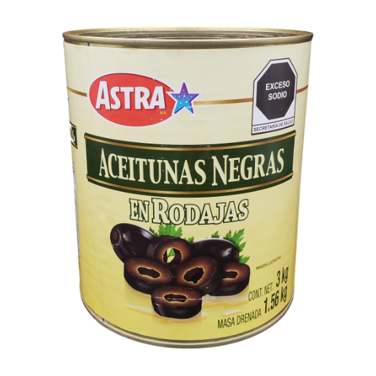 Imagen de ACEITUNA NEGRA REBANADA ASTRA 3KG