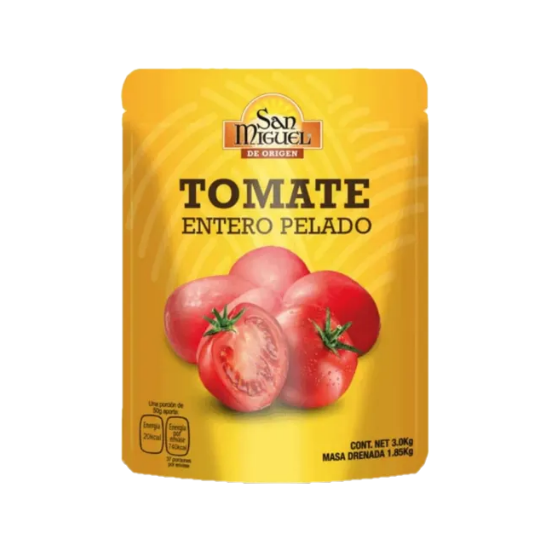 Imagen de TOMATE ENTERO PELADO POUCH SAN MIGUEL 3KG