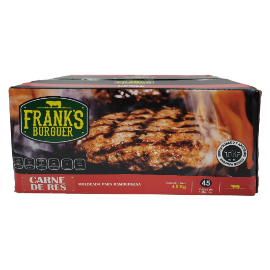 Imagen de CARNE FRANKS BURGER 100G X 45PZAS